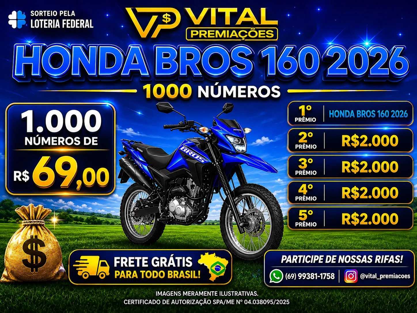 AÇÃO  HONDA BROS 2026 0 KM - foto principal